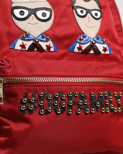 Dolce & Gabbana Red #DGFAMILY VULCANO Embellishment Backpack Bag