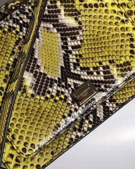 Dolce & Gabbana Green Exotic Leather DG Plaque Crossbody Clutch Bag