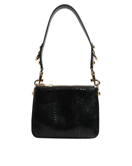 Dolce & Gabbana Black Exotic Leather Shoulder Sling Clutch Bag
