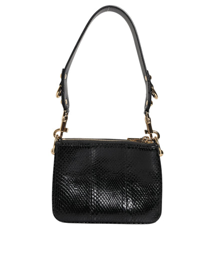 Dolce & Gabbana Black Exotic Leather Shoulder Sling Clutch Bag