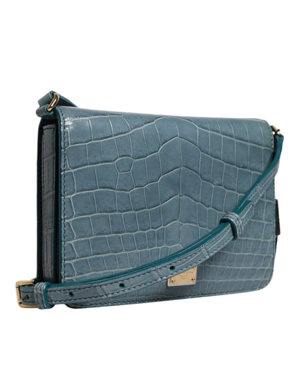 Dolce & Gabbana Green Exotic Leather DG Plaque Crossbody Mini Bag