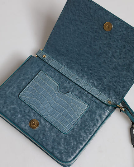 Dolce & Gabbana Green Exotic Leather DG Plaque Crossbody Mini Bag
