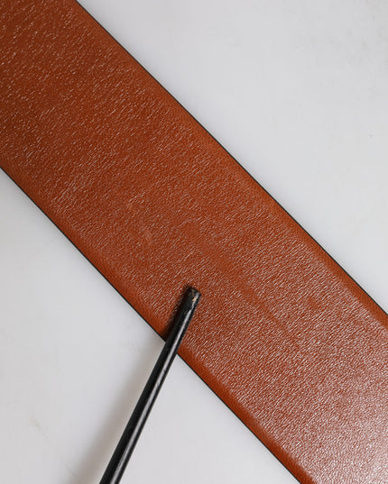 Dolce & Gabbana Brown Leather Gold Metal Buckle Classic Belt