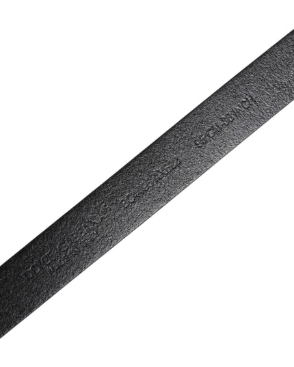 Dolce & Gabbana Black Calf Leather Gold Metal Buckle Belt