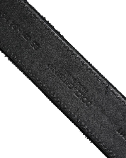 Dolce & Gabbana Black Cotton Silver Tone Metal Buckle Belt
