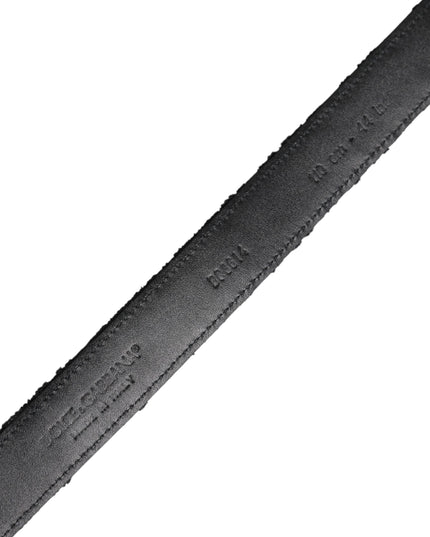 Dolce & Gabbana Black Cotton Blend Silver Metal Buckle Belt