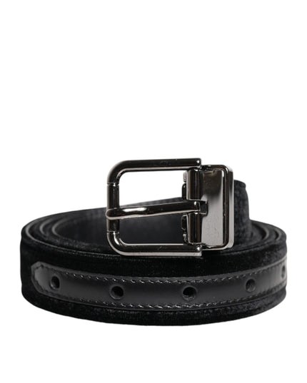 Dolce & Gabbana Black Leather Metal Buckle Classic Belt