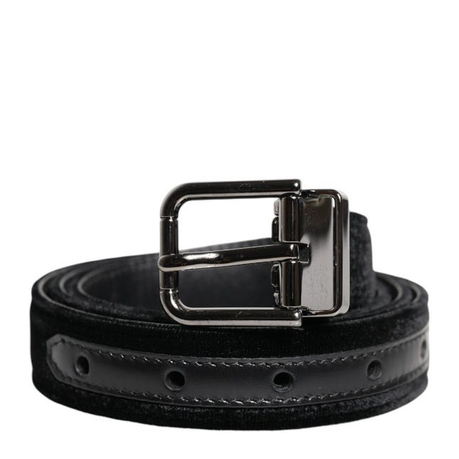 Dolce & Gabbana Black Leather Metal Buckle Classic Belt
