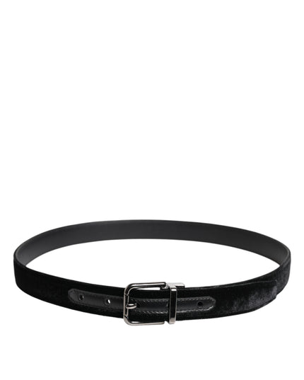 Dolce & Gabbana Black Leather Metal Buckle Classic Belt