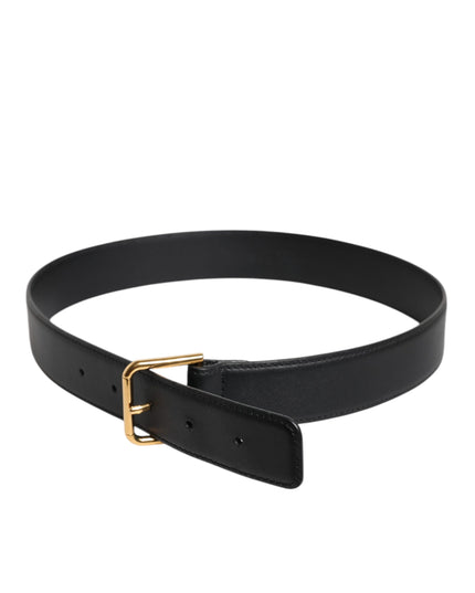 Dolce & Gabbana Black Leather Metal Buckle Classic Belt