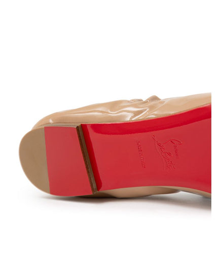 Christian Louboutin Beige Patent Leather Ballet Flats