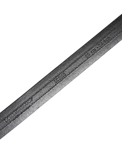 Dolce & Gabbana Black Burgundy Calfskin Metal Logo Buckle Belt