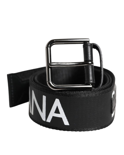 Dolce & Gabbana Black Leather Classic Metal Logo Buckle Belt