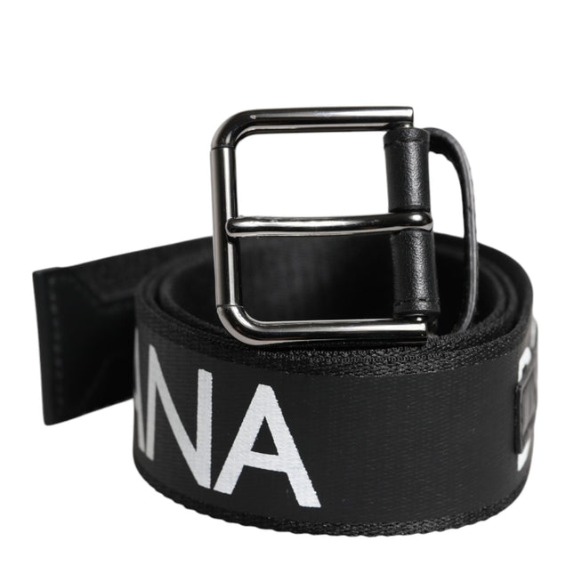 Dolce & Gabbana Black Leather Classic Metal Logo Buckle Belt