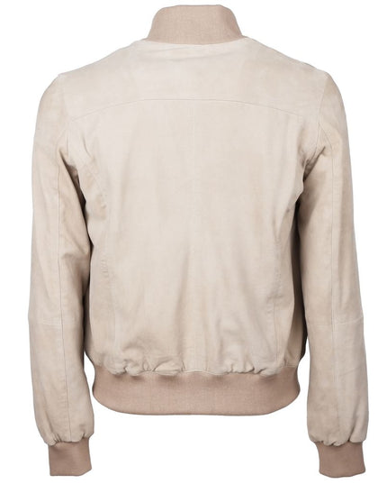 Emilio Romanelli Beige Calfskin Men Jacket