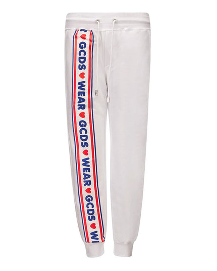 GCDS White Cotton Joggers (Workout Pants)