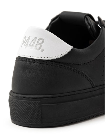 P448 Black Leather Athletic Sneakers
