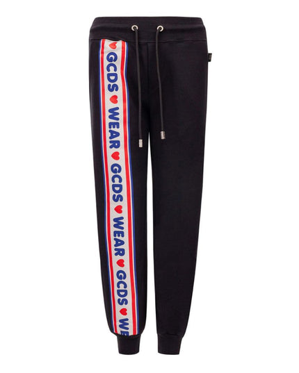 GCDS Black Cotton Joggers (Workout Pants)