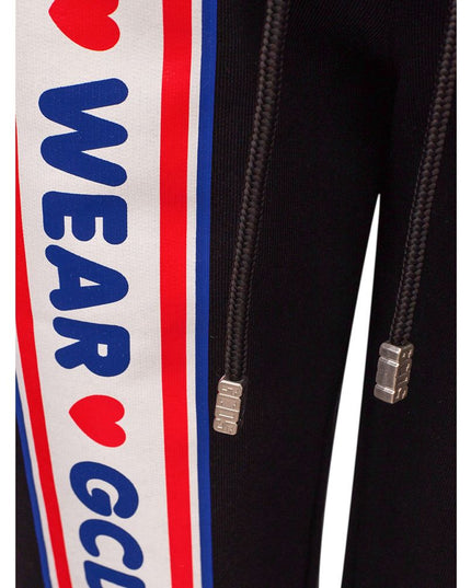 GCDS Black Cotton Joggers (Workout Pants)
