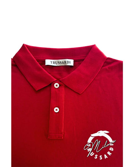 Trussardi Beachwear Red Cotton Men Polo Shirt