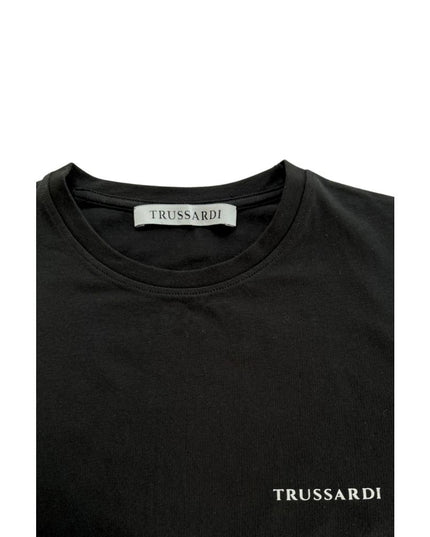 Trussardi Beachwear Black Cotton Men T-Shirt
