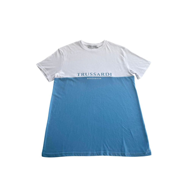 Trussardi Beachwear Light Blue Cotton Men T-Shirt
