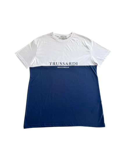 Trussardi Beachwear Blue Polyester Men T-Shirt