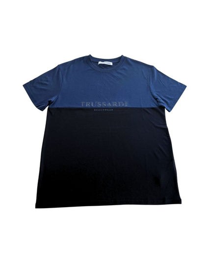 Trussardi Beachwear Blue Cotton Men T-Shirt