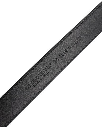 Dolce & Gabbana Black Calf Leather Classic Metal Buckle Belt