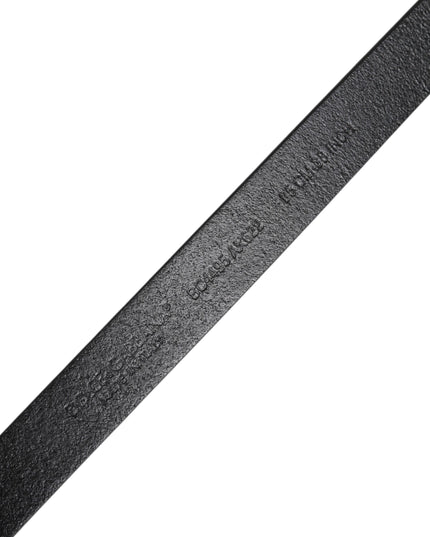Dolce & Gabbana Black Calfskin Classic Metal Logo Buckle Belt
