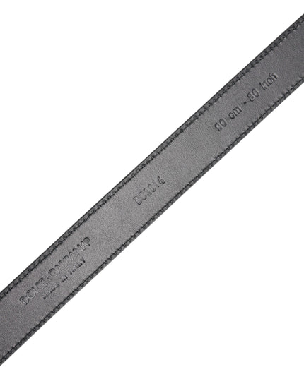 Dolce & Gabbana Black Calf Leather Classic Metal Buckle Belt