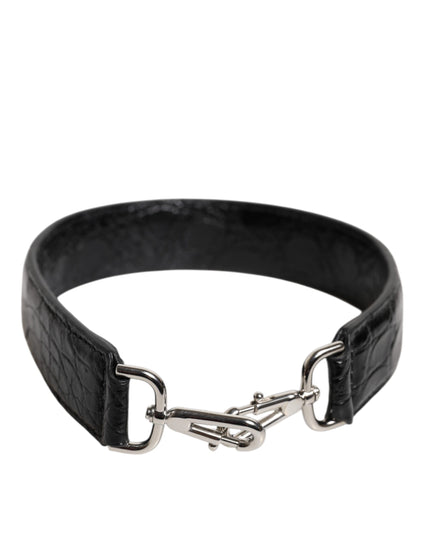 Dolce & Gabbana Black Alligator Leather Bag Shoulder Strap