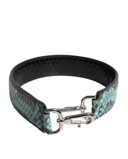 Dolce & Gabbana Black Blue Exotic Leather Bag Shoulder Strap