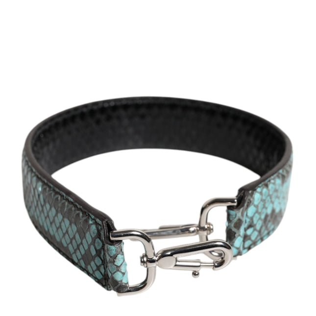 Dolce & Gabbana Black Blue Exotic Leather Bag Shoulder Strap