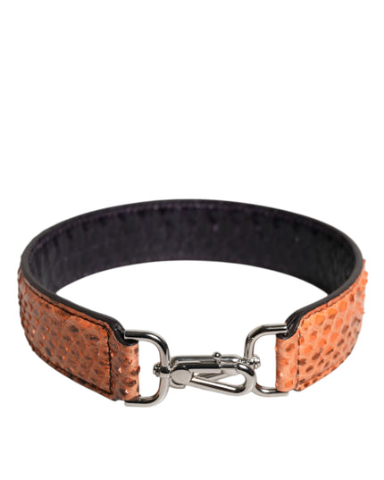 Dolce & Gabbana Black Beige Exotic Leather Bag Shoulder Strap