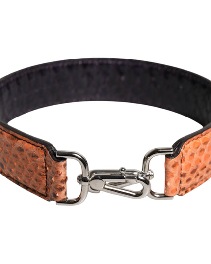 Dolce & Gabbana Black Beige Exotic Leather Bag Shoulder Strap