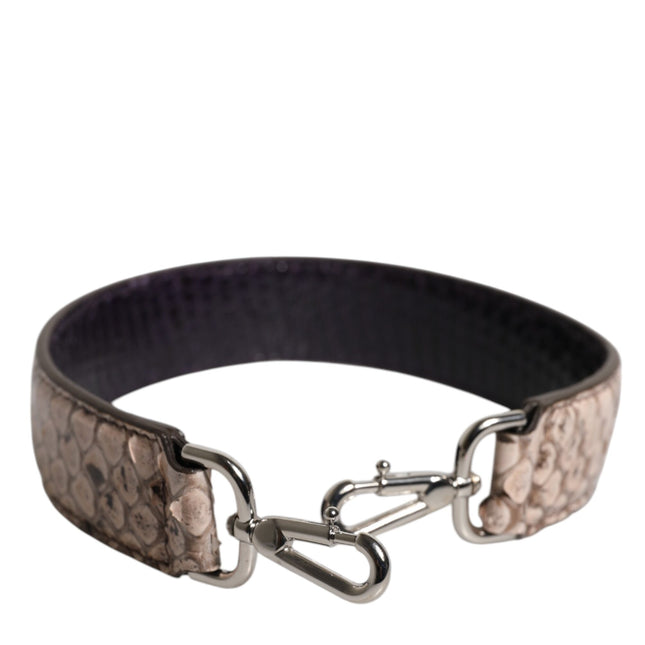 Dolce & Gabbana Black Cream Exotic Leather Bag Shoulder Strap