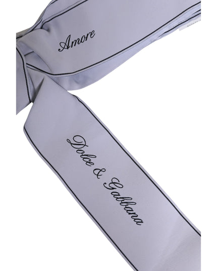 Dolce & Gabbana White Waist Ribbon Wide Bow Logo Belt