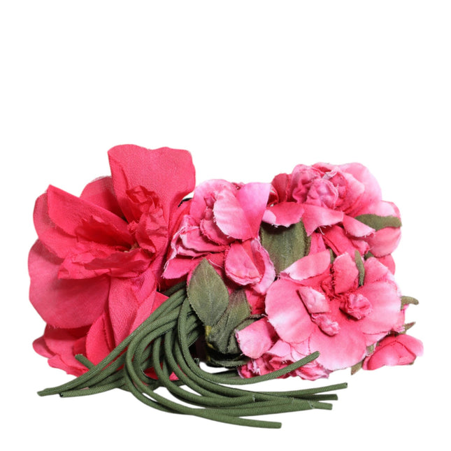 Dolce & Gabbana Multicolor Floral Applique Detail Tie Belt