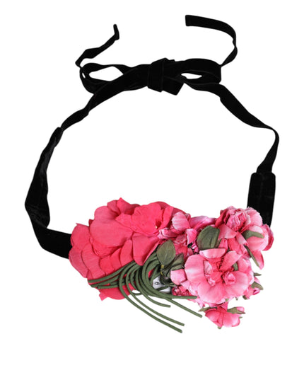 Dolce & Gabbana Multicolor Floral Applique Detail Tie Belt