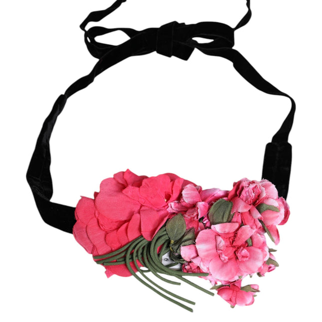 Dolce & Gabbana Multicolor Floral Applique Detail Tie Belt