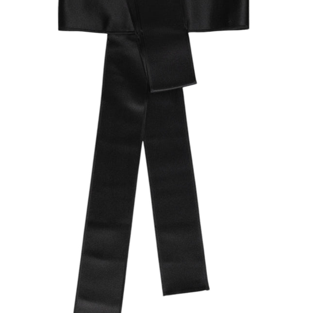 Dolce & Gabbana Black Satin Wide Waist Belt