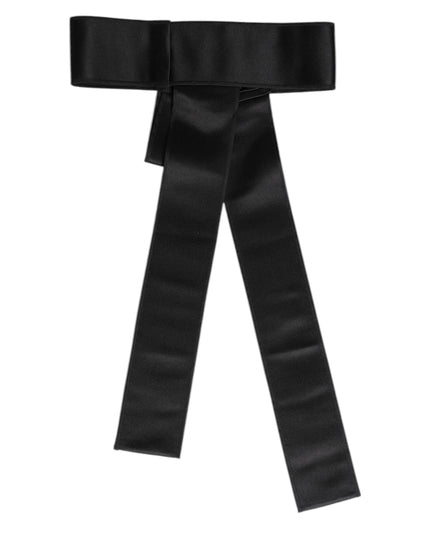 Dolce & Gabbana Black Satin Wide Waist Belt