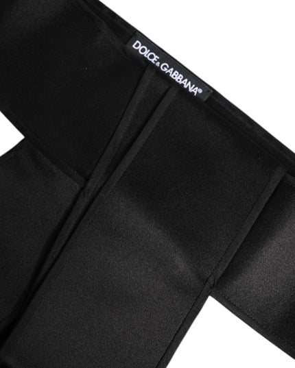 Dolce & Gabbana Black Satin Wide Waist Belt