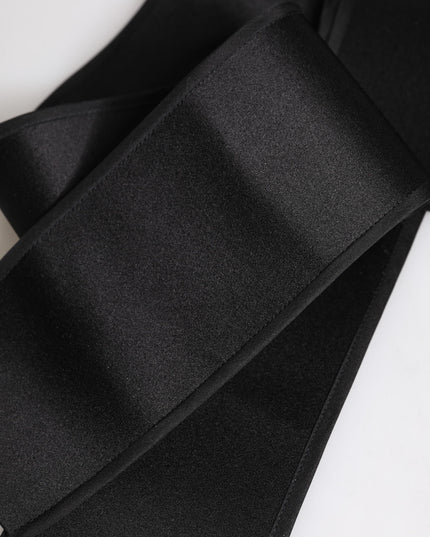 Dolce & Gabbana Black Satin Wide Waist Belt