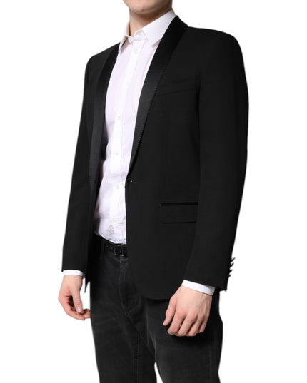 Dolce & Gabbana Black Single Breasted Men Coat MARTINI Blazer