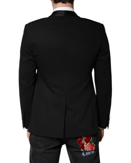 Dolce & Gabbana Black Single Breasted Men Coat MARTINI Blazer