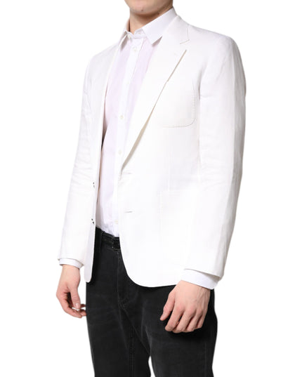 Dolce & Gabbana White Single Breasted Men Coat Blazer Suit