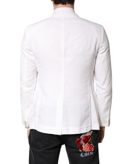 Dolce & Gabbana White Single Breasted Men Coat Blazer Suit