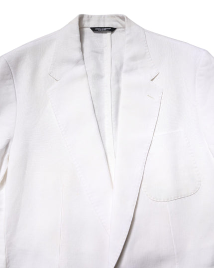 Dolce & Gabbana White Single Breasted Men Coat Blazer Suit
